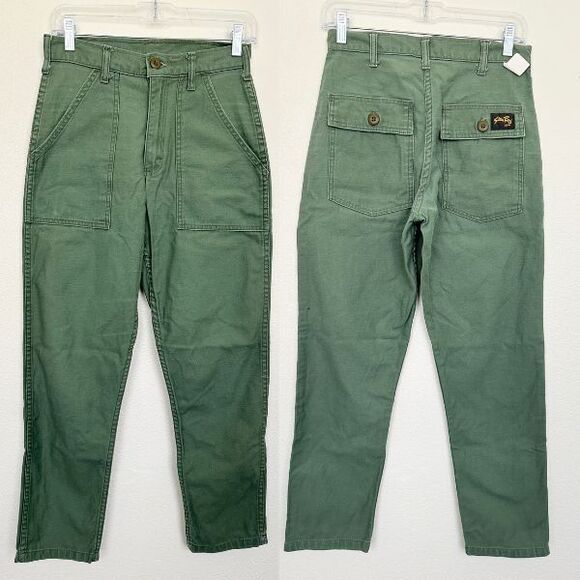 Stan Ray Vintage Fatigue Army Green Pants Tapered Leg Cotton Mens 28x32 Waist 28 - Picture 1 of 11